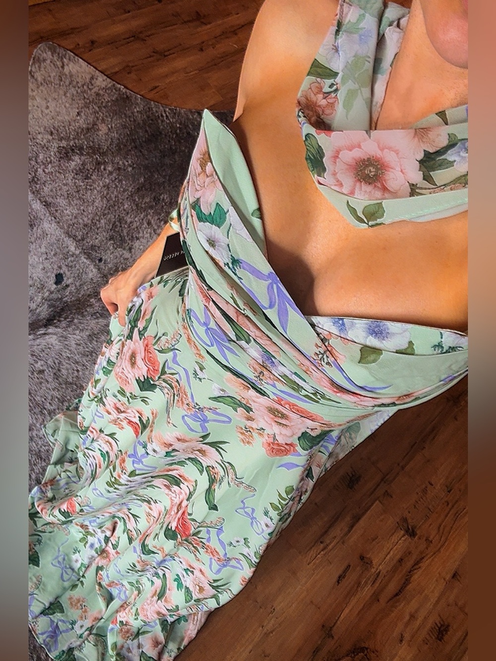 Floral sash / scarf  Maxi Dress